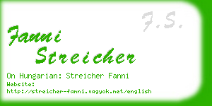 fanni streicher business card